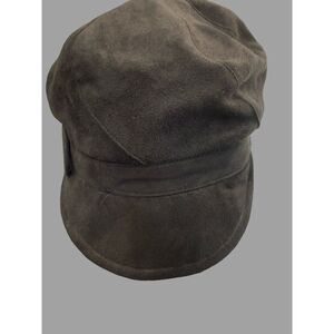 August Black Newsboy Cap Suede Look Pink Satin Lined One Size